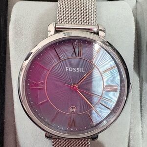Fossil Silver Watch with blue Dial